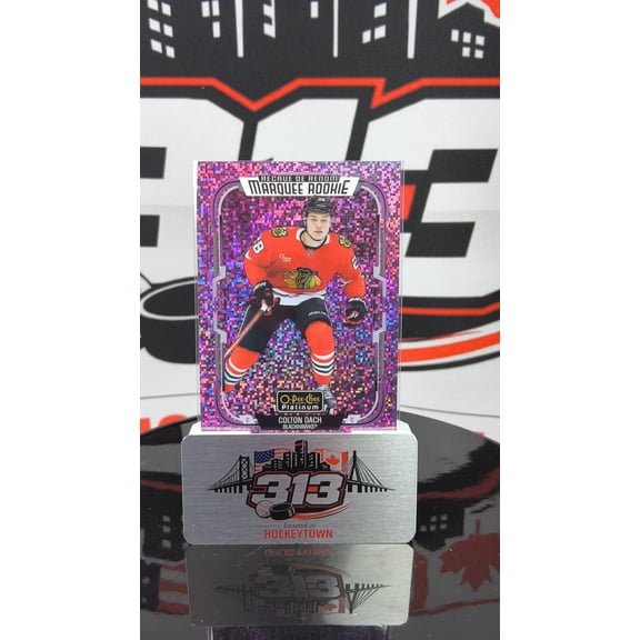 2025-26 O-Pee-Chee OPC Platinum Violet Pixels #220 189/299 Colton Dach Blackhawks Hockey Card