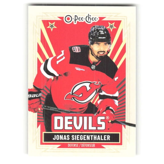 2025-26 O-Pee-Chee Retro #398 Jonas Siegenthaler New Jersey Devils NHL Hockey Trading Card