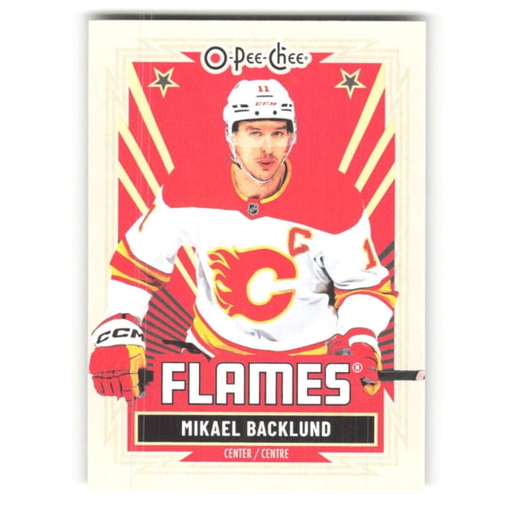 2025-26 O-Pee-Chee Retro #46 Mikael Backlund Calgary Flames NHL Hockey Trading Card