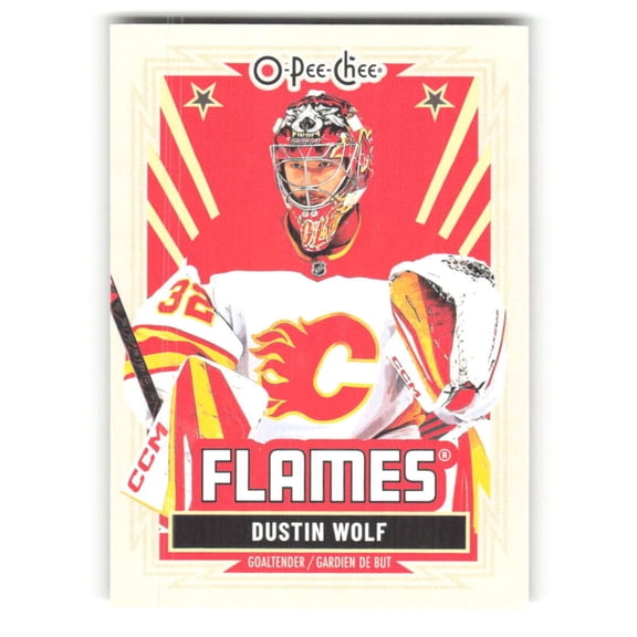 2025-26 O-Pee-Chee Retro #96 Dustin Wolf Calgary Flames NHL Hockey Trading Card