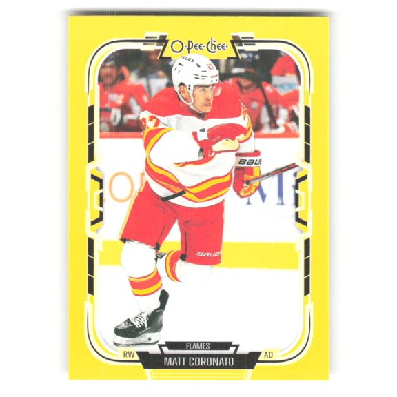 2025-26 O-Pee-Chee Yellow Border #162 Matt Coronato Calgary Flames NHL Hockey Trading Card