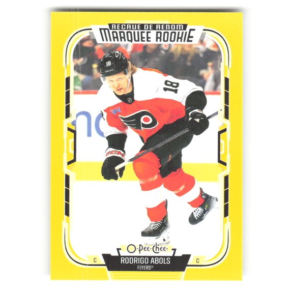 2025-26 O-Pee-Chee Yellow Border #565 Rodrigo Abols Marquee Rookie RC Rookie Philadelphia Flyers NHL Hockey Trading Card