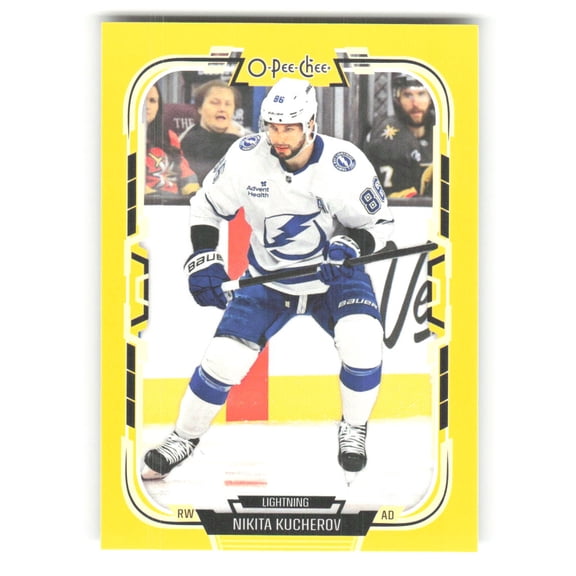 2025-26 O-Pee-Chee Yellow Border #84 Nikita Kucherov Tampa Bay Lightning NHL Hockey Trading Card