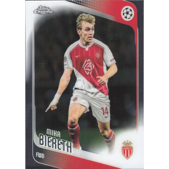 2025-26 TOPPS CHROME UEFA CLUB COMPETITIONS #178 MIKA BIERETH AS MONACO