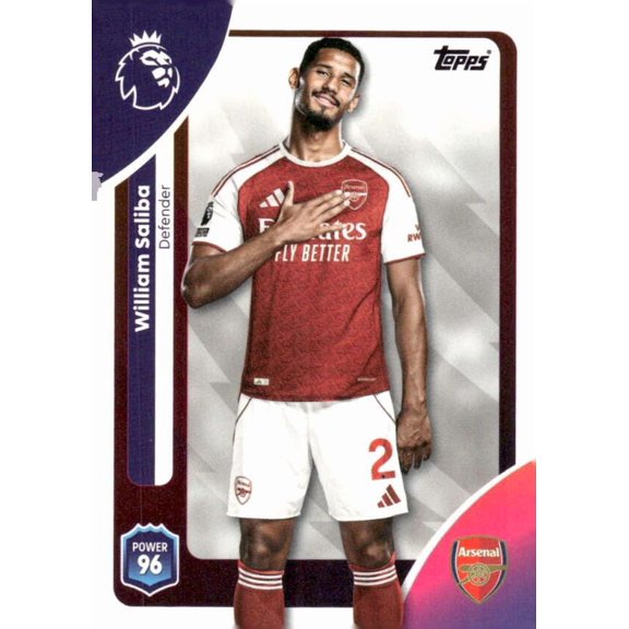2025-26 TOPPS PREMIER LEAGUE #3 WILLIAM SALIBA ARSENAL