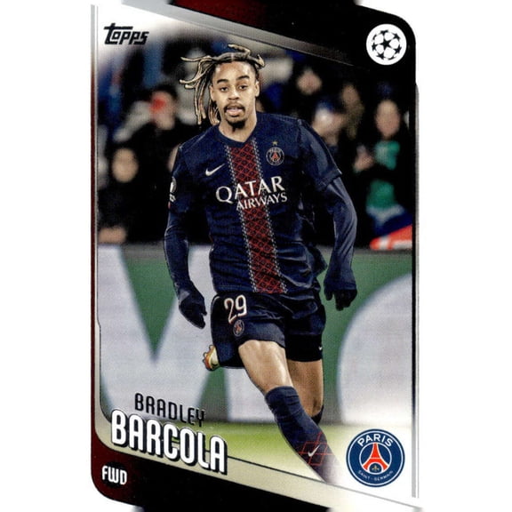2025-26 TOPPS UEFA CLUB COMPETITIONS #63 BRADLEY BARCOLA PARIS SAINT-GERMAIN