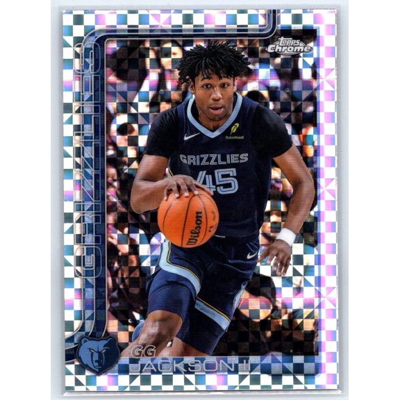 2025-26 Topps Chrome X-Fractor #199 GG Jackson II Memphis Grizzlies Basketball Card