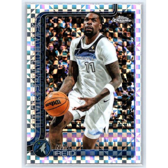2025-26 Topps Chrome Naz Reid #156 X-Fractor Minnesota Timberwolves NBA BASKETBALL Trading Card