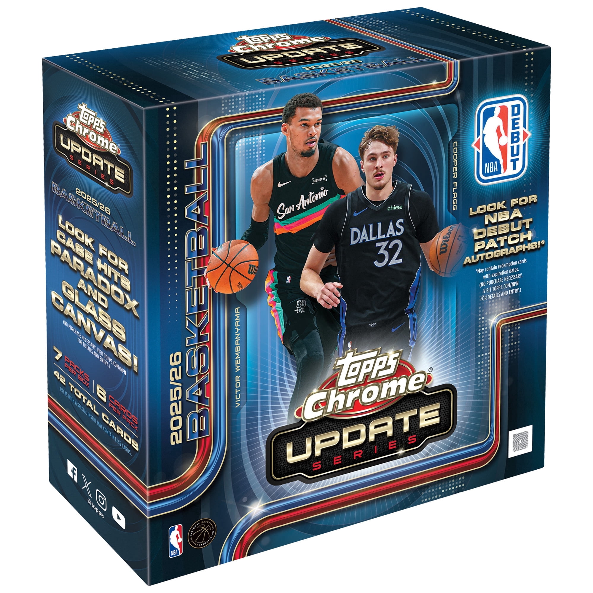 2025 2026 Topps NBA Chrome Update Series Basketball Trading Card Mega Box