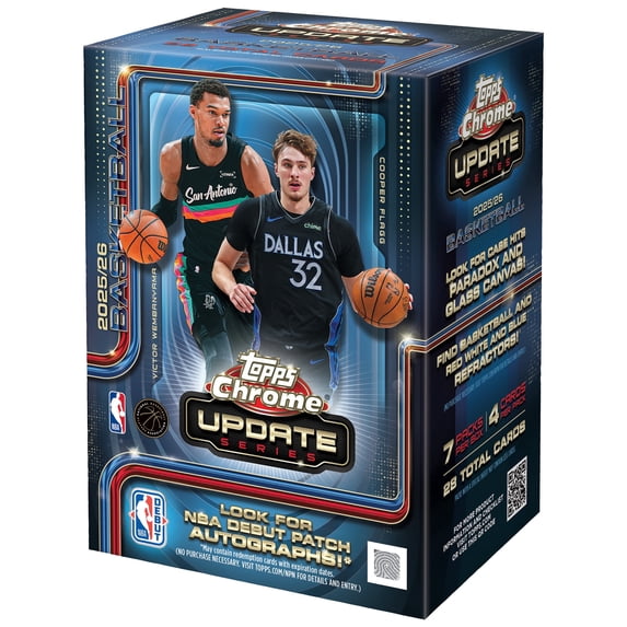 2025 2026 Topps NBA Chrome Update Series Basketball Trading Card Blaster Box