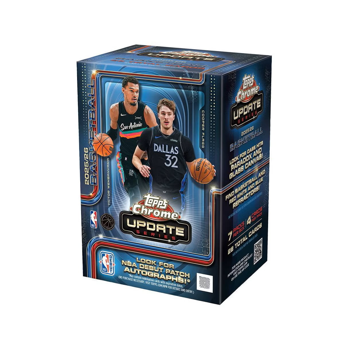 2025-26 Topps Chrome Update Series Basketball Trading Cards Sealed Value Blaster Box
