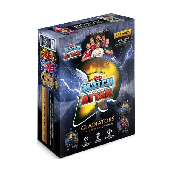 2025-26 Topps Match Attax Champions League Cards - Centurions Mega Tin #1 (48 Cards + 3 LE)