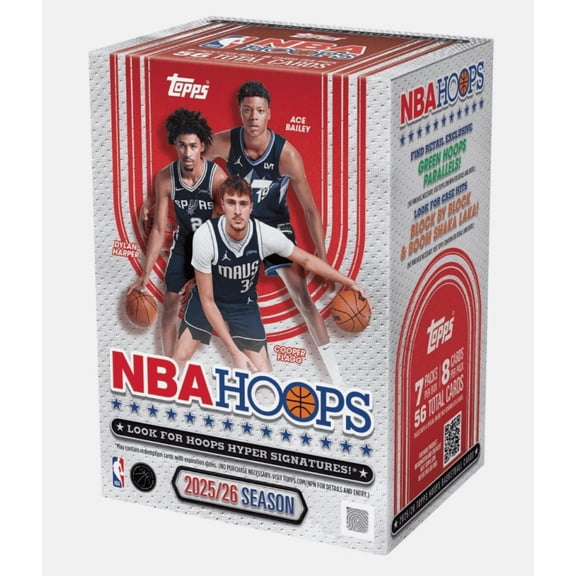 2025-26 Topps NBA Hoops Basketball Factory Sealed Blaster Box 56 Cards