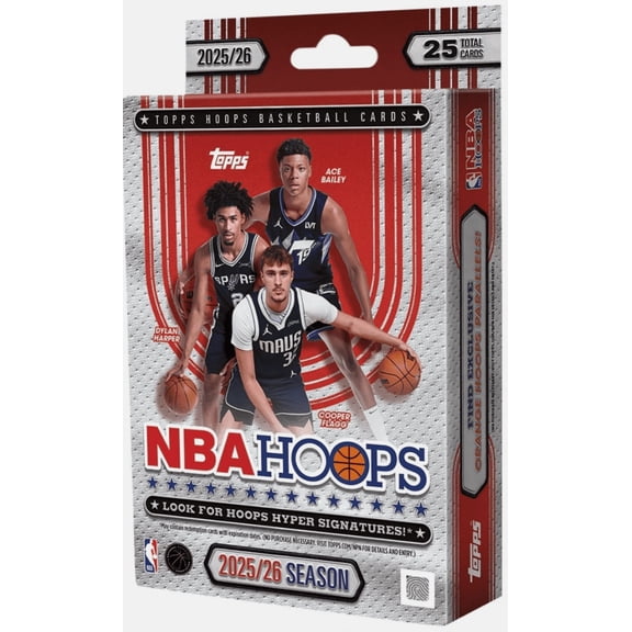 2025-26 Topps NBA Hoops Basketball Factory Sealed Hanger Box 25 Cards