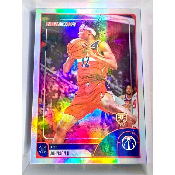 2025-26 Topps NBA Hoops Tre Johnson III RC Washington Wizards Basketball Card Washington Wizards NBA Basketball Trading Card