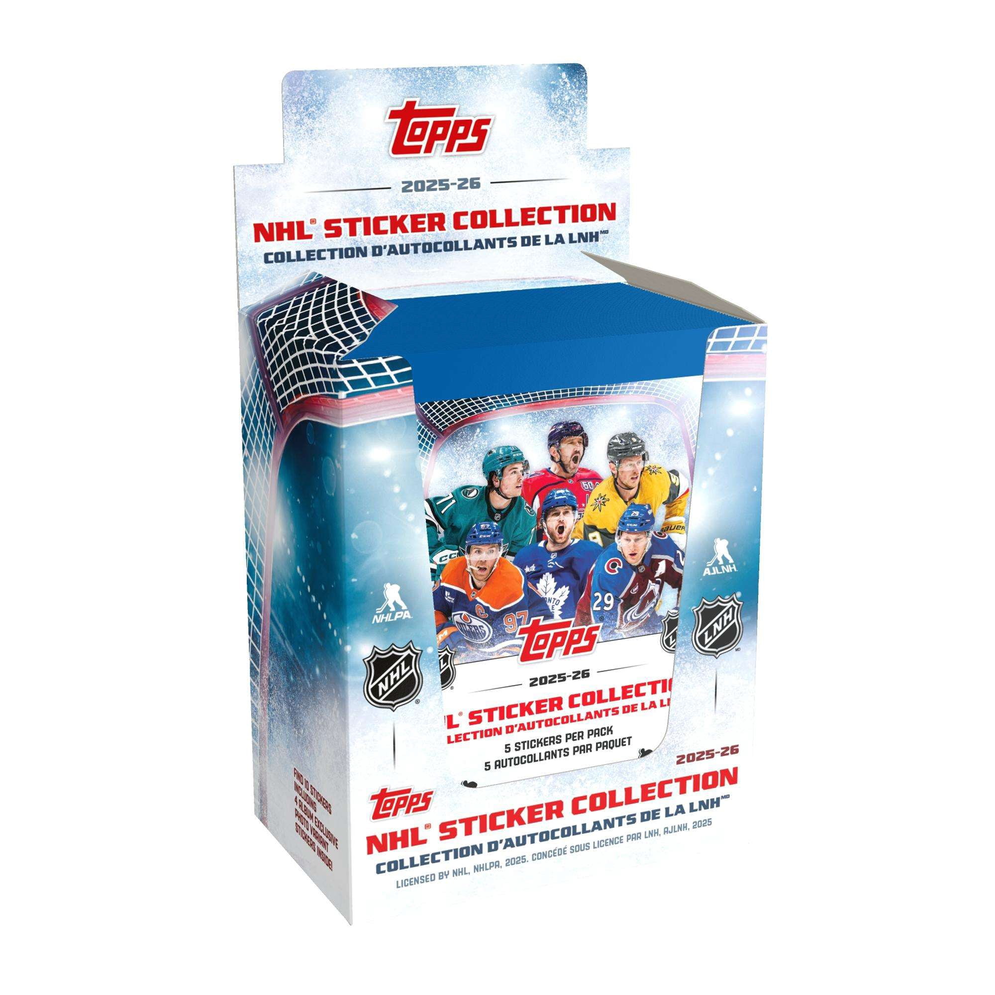 NHL Topps Trading Cards 2025-26 Hockey Sticker Collection Box [50