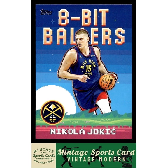 Near Mint 2025-26 Topps 8-Bit Ballers Nikola Jokic #8B-20 Denver Nuggets Basketball Card