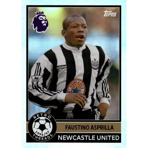 2025-26 Topps Premier League #394 Faustino Asprilla Retro Threads Newcastle United Soccer Futbol Base Trading Card