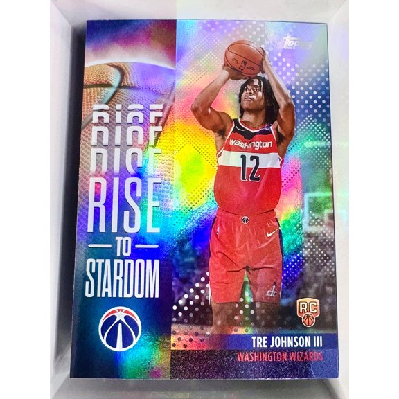 2025-26 Topps Rise To Stardom Tre Johnson III Rainbow Foil RC Washington Wizards Basketball Card