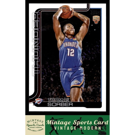 2025-26 Topps Thomas Sorber RC Rookie #215 Oklahoma City Thunder NBA Basketball Card
