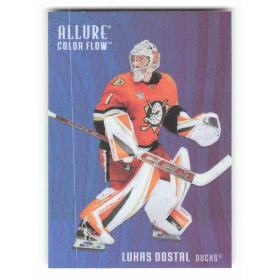 2025-26 Upper Deck Allure Color Flow Blue-Purple #CF-13 Lukas Dostal Anaheim Ducks NHL Hockey Trading Card