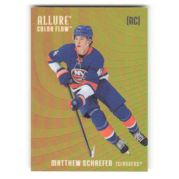 2025-26 Upper Deck Allure Color Flow Orange-Yellow - Extended Rookies #CF-MS Matthew Schaefer RC Rookie NY Islanders