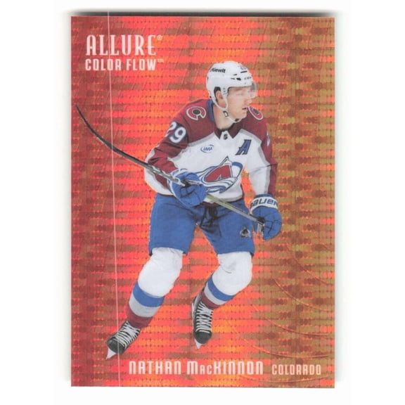 2025-26 Upper Deck Allure Color Flow Red-Orange Spectrum #CF-20 Nathan MacKinnon /399 Colorado Avalanche  NHL Hockey Trading Card
