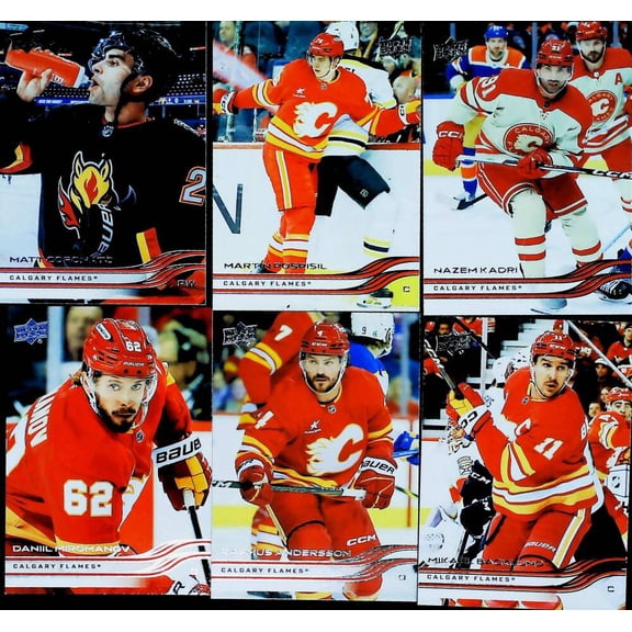 2025-26 Upper Deck Series 1 Calgary Flames Base No SP Team Set of 6 Cards (All Cards Are Shown in Photo)  All Cards Pack Fresh, Hand Collated, Near Mi