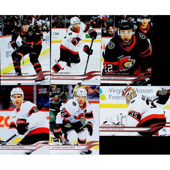 2025-26 Upper Deck Series 1 Ottawa Senators Base No SP Team Set of 6 Cards (All Cards Are Shown in Photo)  All Cards Pack Fresh, Hand Collated, Near M
