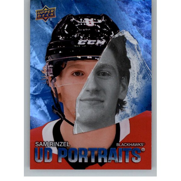 2025-26 Upper Deck UD Portraits #P-49 Sam Rinzel RC Rookie Chicago Blackhawks Series 2 NHL Hockey Trading Card