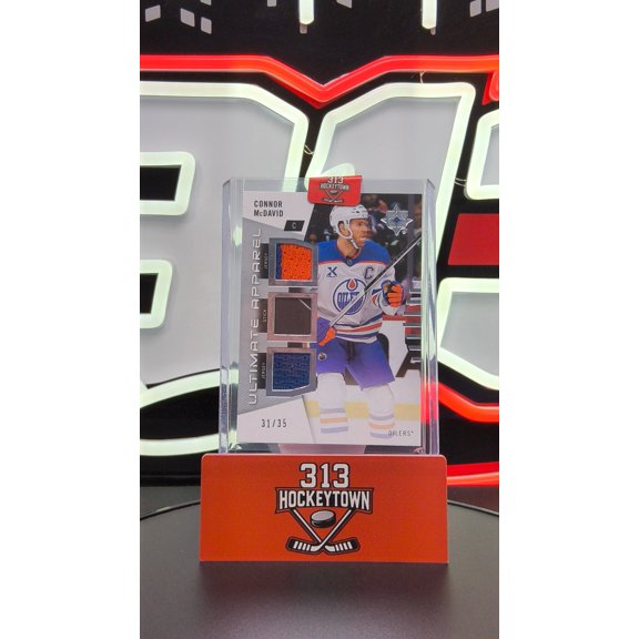 2025-26 Upper Deck Ultimate Collection Ultimate Apparel Connor McDavid UA-CM /35 Oilers Hockey Card Edmonton Oilers NHL Ice Hockey Trading Card