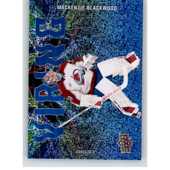 2025-26 Upper Deck Vibing Speckle #VB-19 Mackenzie Blackwood Colorado Avalanche Series 2 NHL Hockey Trading Card