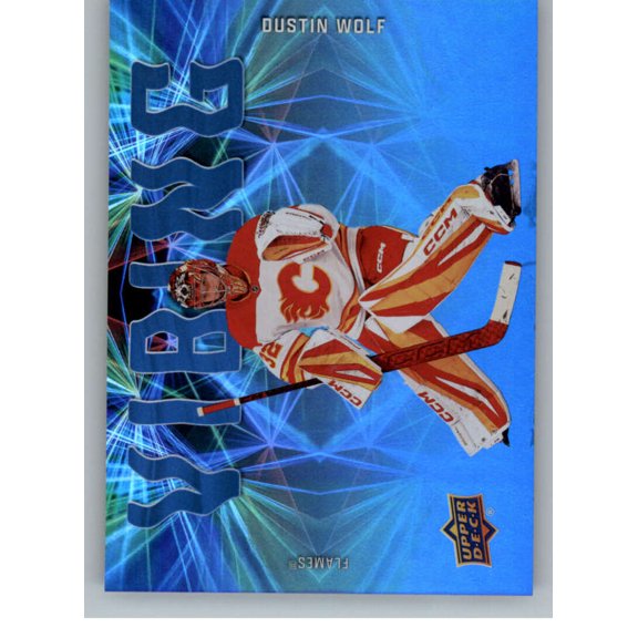 2025-26 Upper Deck Vibing #VB-10 Dustin Wolf Calgary Flames Series 2 NHL Hockey Trading Card