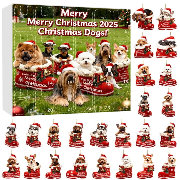 2025 2D With Cute Boots 24 2D Flat Boots With Prints On Both Sides Lifelike Graphics. Stopwatch Timer Large Battery Powe Outdoor Lights with Timer Wind up Timer with Alarm 25 Days of Countdown for