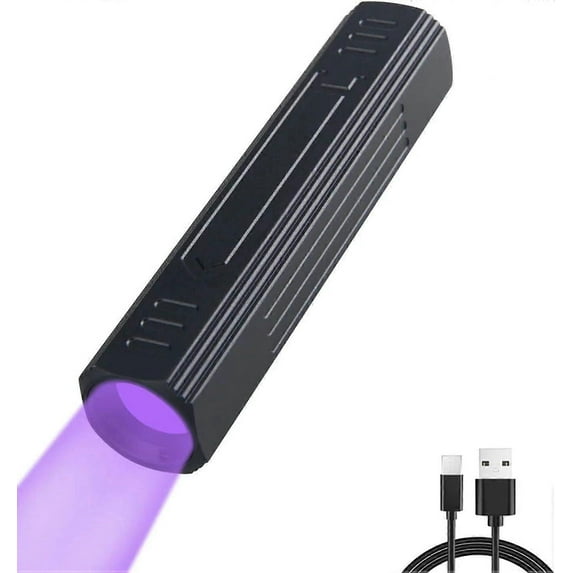 2025,365nm Rechargeable UV Flashlight with Black Filter to Cure Resin/Rock/Mineral Oil Spills (Built-in Rechargeable Battery)