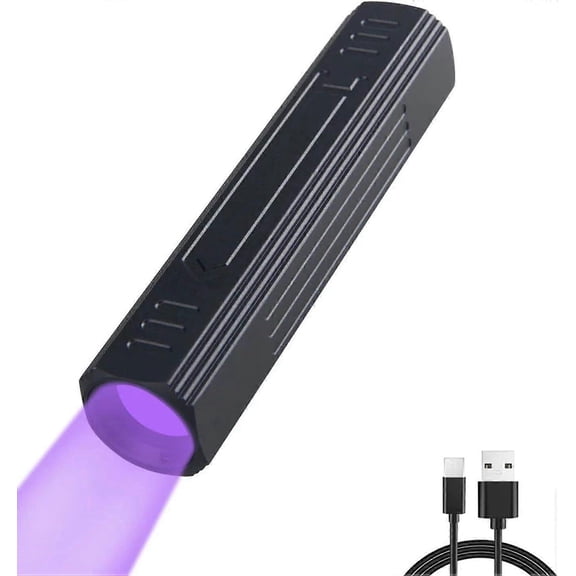 2025,365nm Rechargeable UV Flashlight with Black Filter to Cure Resin/Rock/Mineral Oil Spills (Built-in Rechargeable Battery)