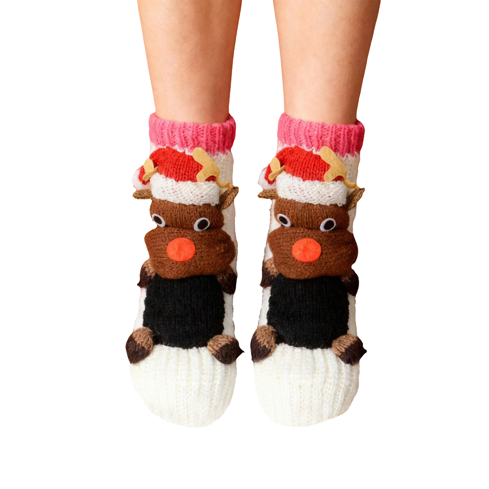Chaussettes Animaux 3D En Coton – Modèles Requin, Crocodile, Renard – Double Couche Chaude Pour L'hiver – Fait Main Pour Femmes Et Hommes