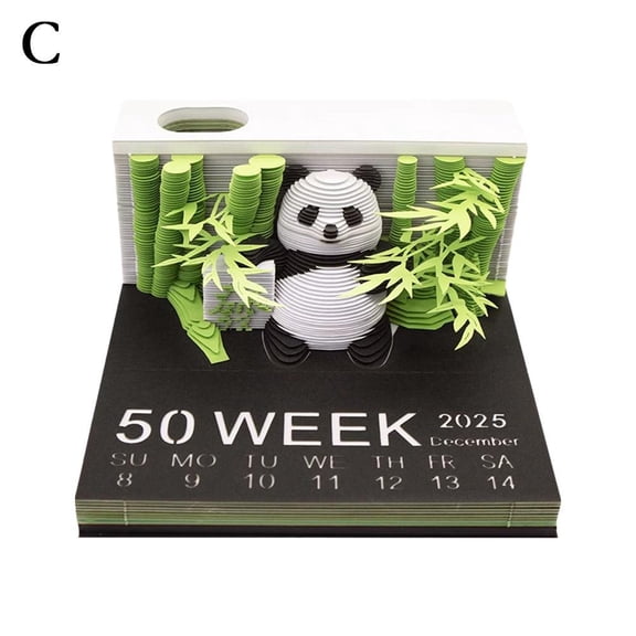 2025 3D Panda Calendar Panda Notes Notepad Engraving Paper For Anyone Office Decoration Decor