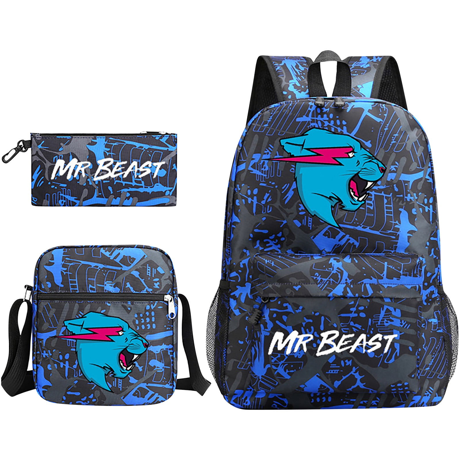 2025 3pcs Mr Beast School Backpack Sets, 18 Inch Back to School ...