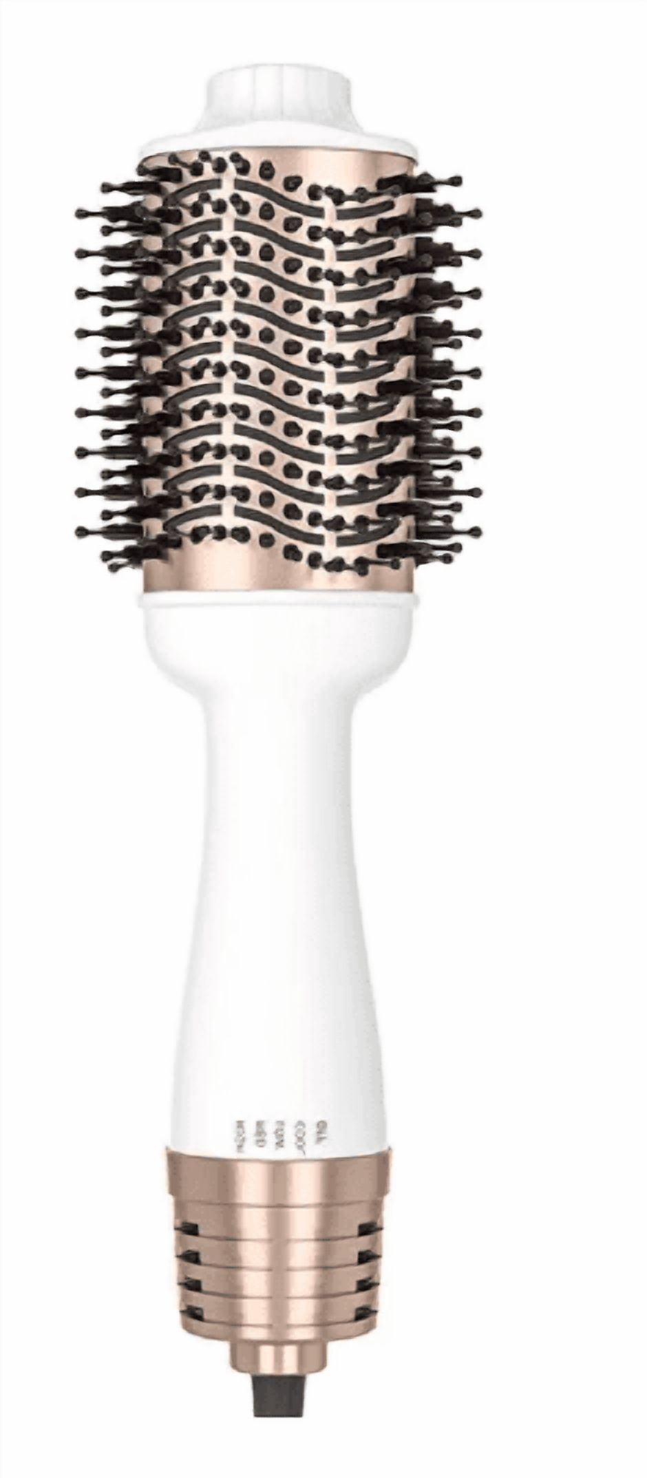 2025 4-in-1 Dual Voltage Travel Hair Dryer Brush – Mini Hot Air Straightener & Curler with Titanium Barrel(White)