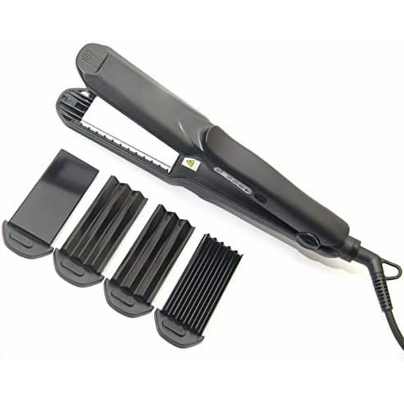 2025 4-in-1 Hair Styler - Crimper & Straightener with Interchangeable Tourmaline Ceramic Plates (All Hair Types)