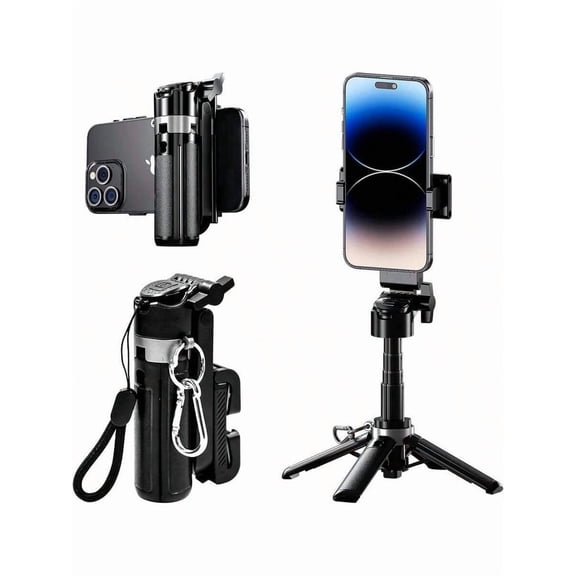 2025 4-in-1 Multifunctional Mini Selfie Stick: Wireless Bluetooth, 360° Rotation, Magnetic Holder, Extends to 16" for Phone Selfies Video Vlogging