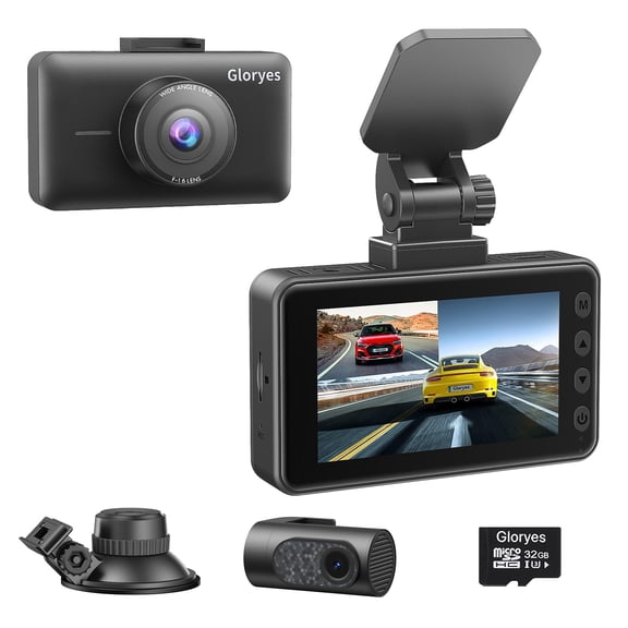 2025 4K Dash Cam Pro Car Camera - Dash Cam Front and Rear,4K/3840 True Dash Camera for Cars,Dash Cams 3.0'' IPS Screen,IR Night Vision,24H Parking,Loop Recording,Free 32G SD Card,Support 512GB