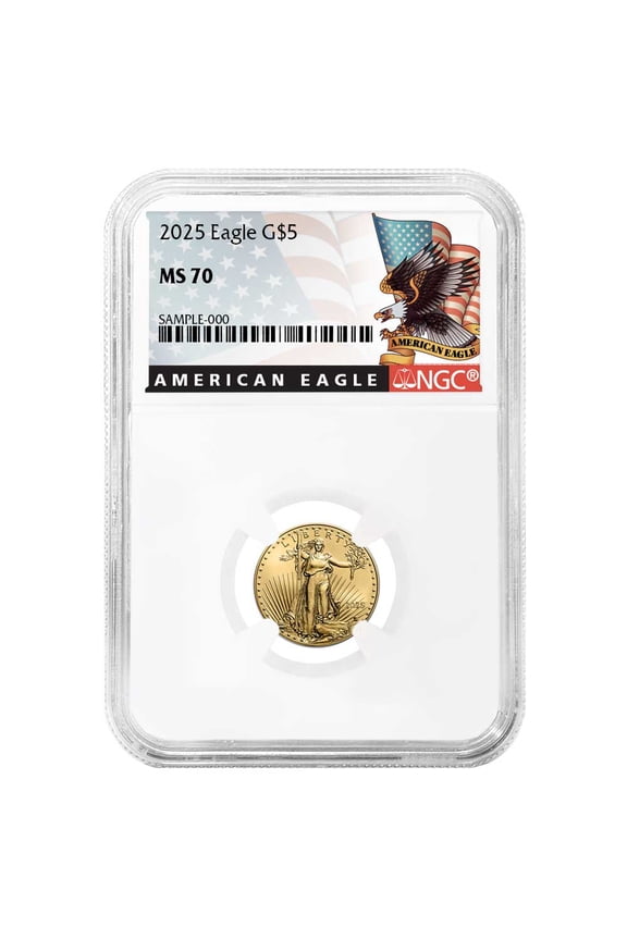 2025 $5 American Gold Eagle 1/10 oz NGC MS70 Black Label