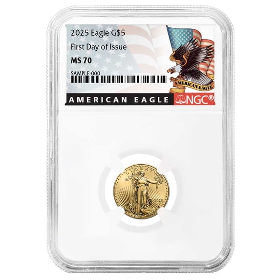 2025 $5 American Gold Eagle 1/10 oz NGC MS70 FDI Black Label