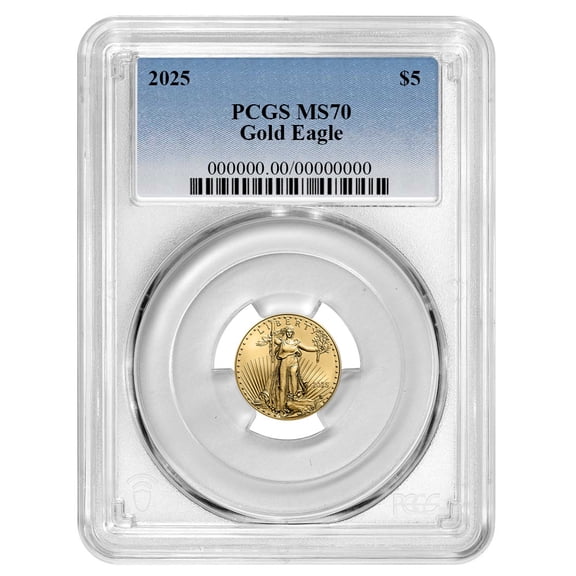 2025 $5 American Gold Eagle 1/10 oz PCGS MS70 Blue Label