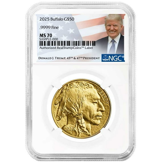 2025 $50 American Gold Buffalo NGC MS70 Trump Label