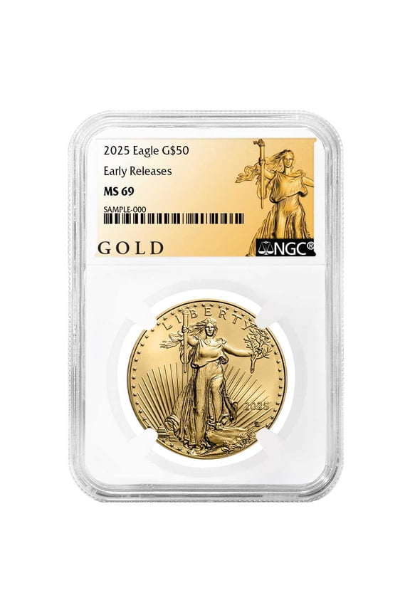 2025 $50 American Gold Eagle 1 oz NGC MS69 ER ALS Label