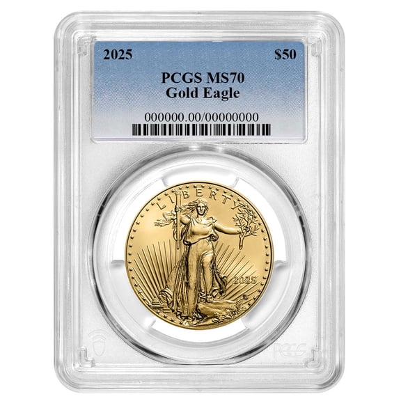 2025 $50 American Gold Eagle 1 oz PCGS MS70 Blue Label