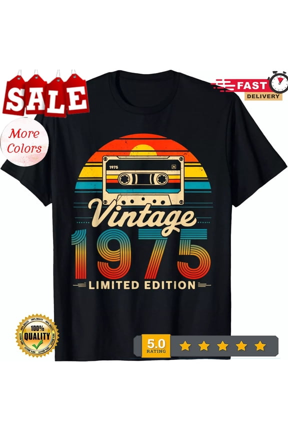 2025/50 Years Old Gifts Vintage Born In 1975 Retro 50th Birthday T-Shirt